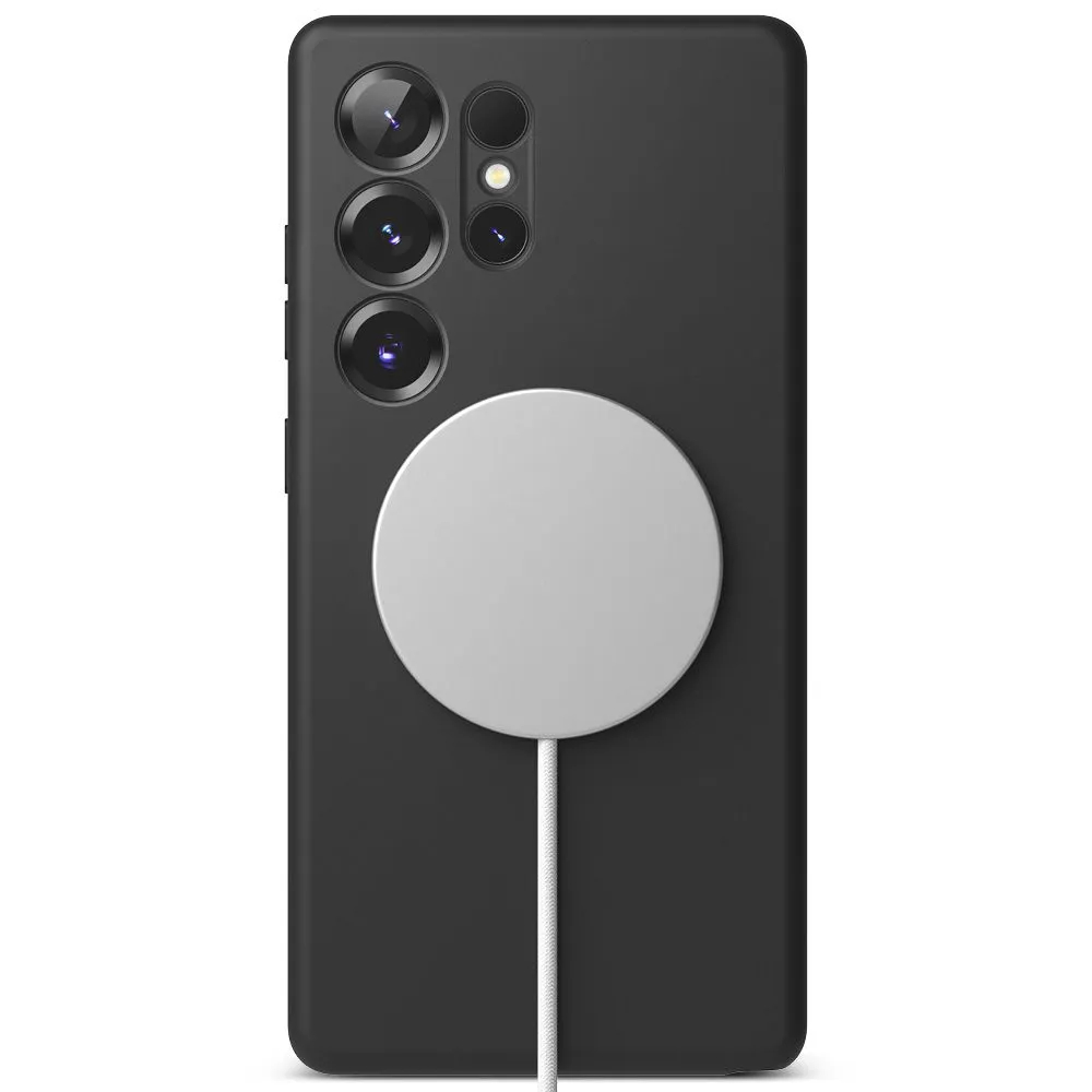 Samsung Galaxy S25 Ultra dėklas Juoda RINGKE SILICONE MAGNETIC MAGSAFE