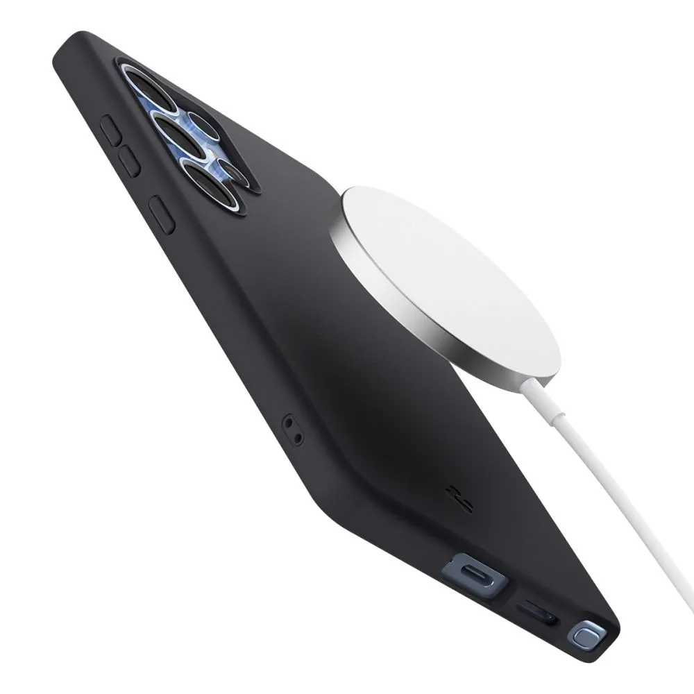 Samsung Galaxy S25 Ultra dėklas Juoda SPIGEN SILICONE FIT MAG MAGSAFE
