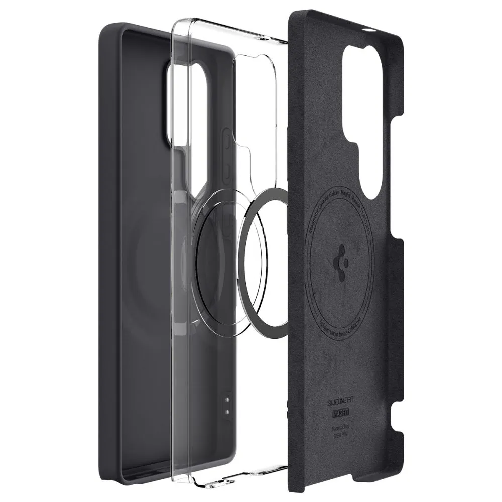 Samsung Galaxy S25 Ultra dėklas Juoda SPIGEN SILICONE FIT MAG MAGSAFE