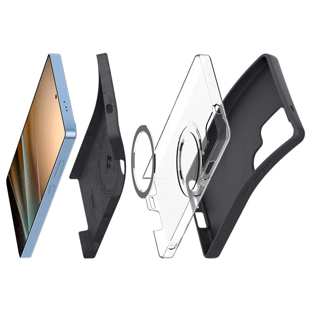 Samsung Galaxy S25 Ultra dėklas Juoda SPIGEN SILICONE FIT MAG MAGSAFE