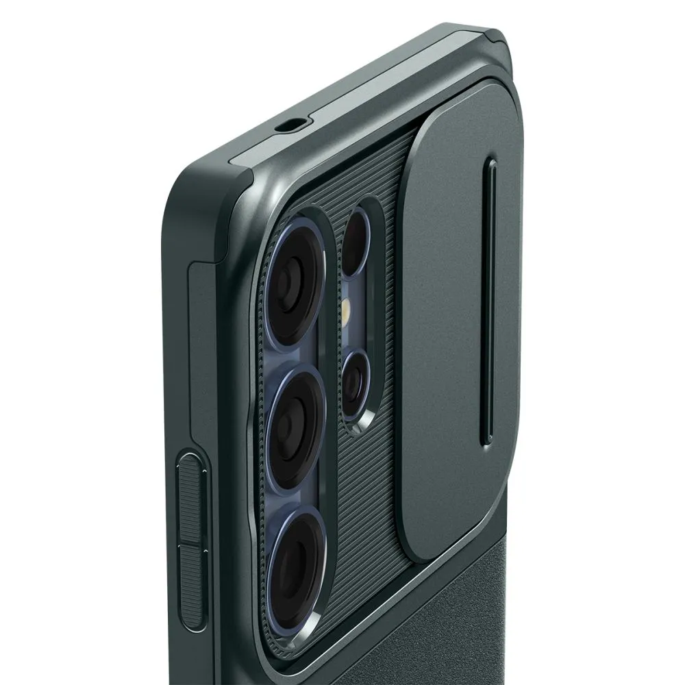 Samsung Galaxy S25 Ultra dėklas žalia SPIGEN OPTIK ARMOR