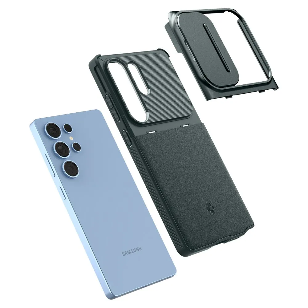 Samsung Galaxy S25 Ultra dėklas žalia SPIGEN OPTIK ARMOR