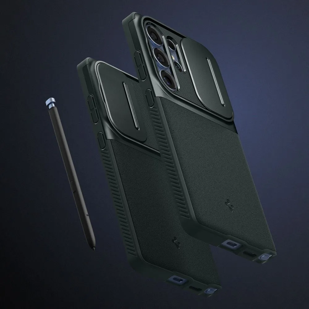 Samsung Galaxy S25 Ultra dėklas žalia SPIGEN OPTIK ARMOR