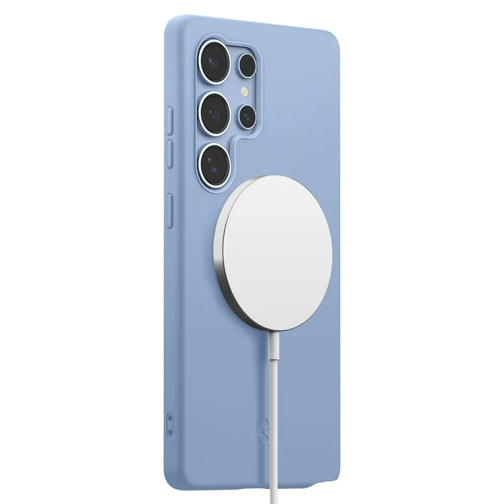 Samsung Galaxy S25 Ultra dėklas mėlyna SPIGEN SILICONE FIT MAG MAGSAFE