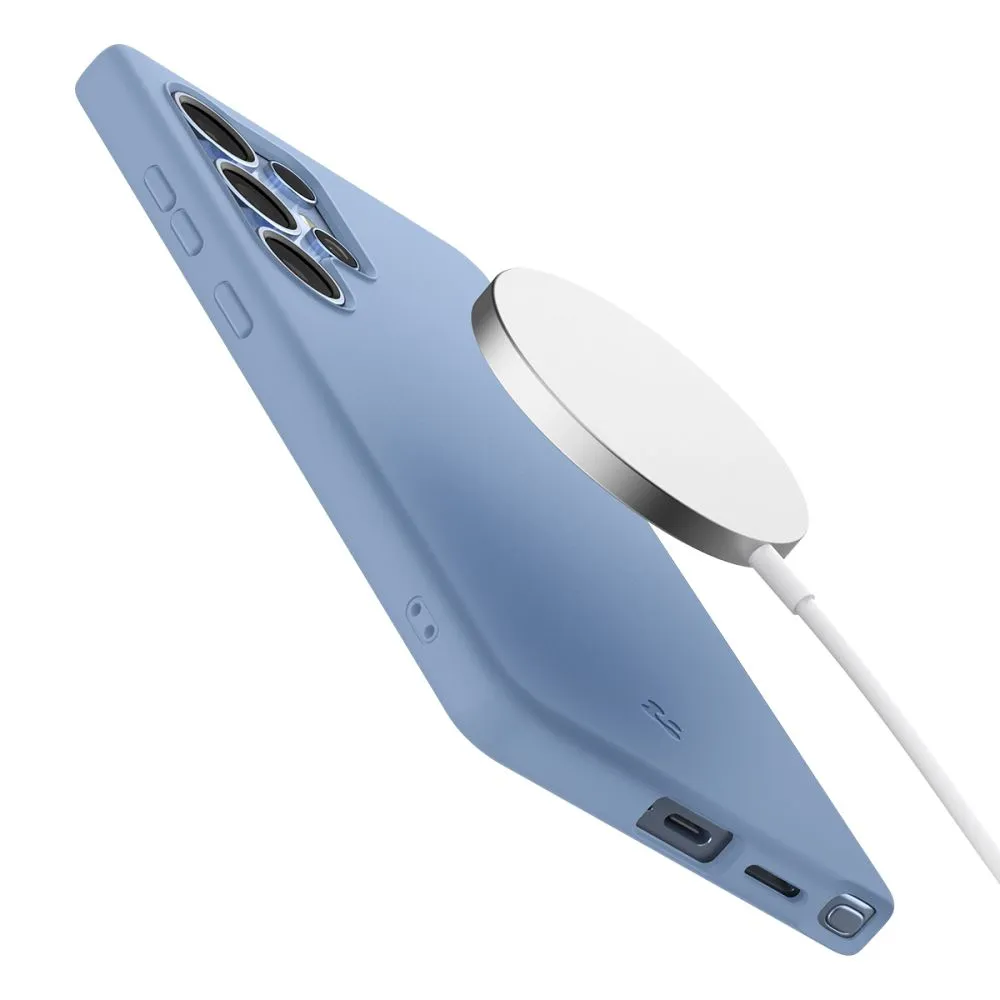 Samsung Galaxy S25 Ultra dėklas mėlyna SPIGEN SILICONE FIT MAG MAGSAFE