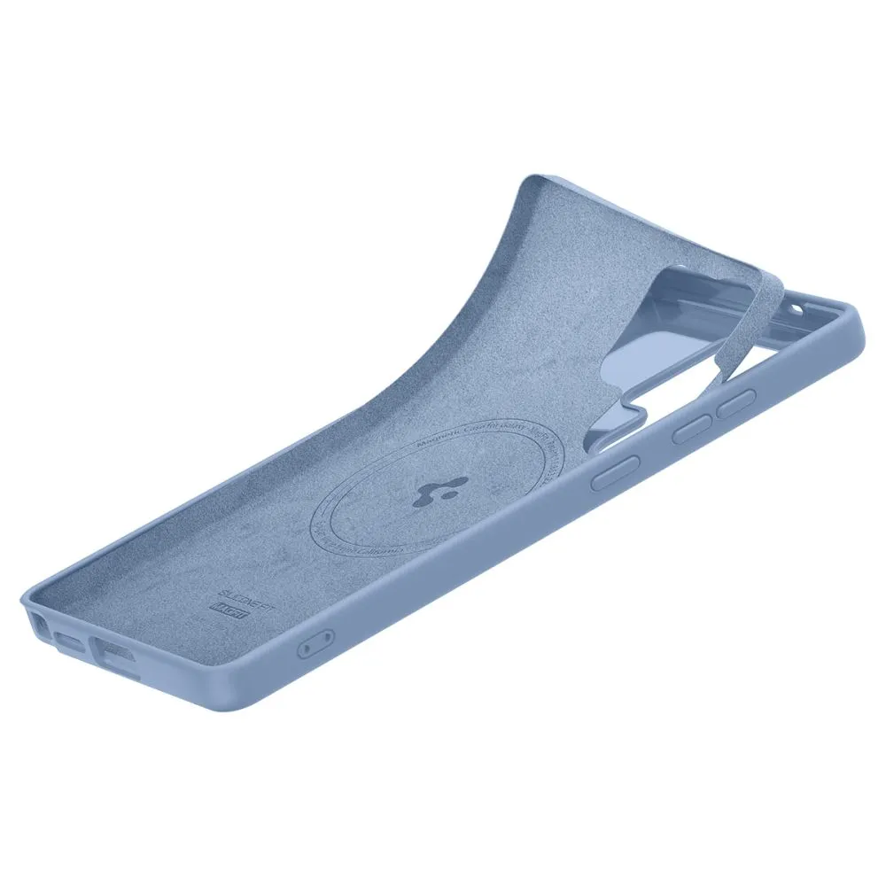 Samsung Galaxy S25 Ultra dėklas mėlyna SPIGEN SILICONE FIT MAG MAGSAFE