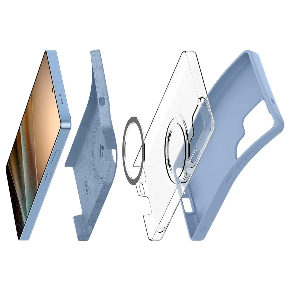 Samsung Galaxy S25 Ultra dėklas mėlyna SPIGEN SILICONE FIT MAG MAGSAFE