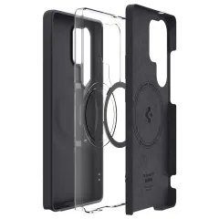 Samsung Galaxy S25 Ultra dėklas Juoda SPIGEN SILICONE FIT MAG MAGSAFE