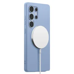 Samsung Galaxy S25 Ultra dėklas mėlyna SPIGEN SILICONE FIT MAG MAGSAFE