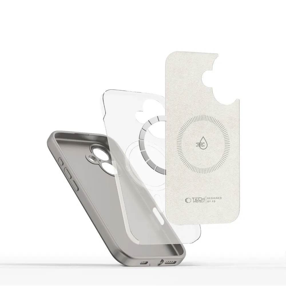 Apple iPhone 16e dėklas pilkas TECH-PROTECT LIQUID SILICONE MAGSAFE