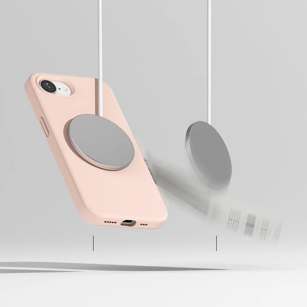 Apple iPhone 16e case Pink RINGKE SILICONE MAGNETIC MAGSAFE