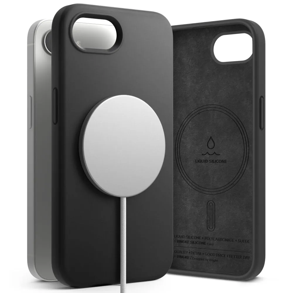 Apple iPhone 16e dėklas Juoda RINGKE SILICONE MAGNETIC MAGSAFE