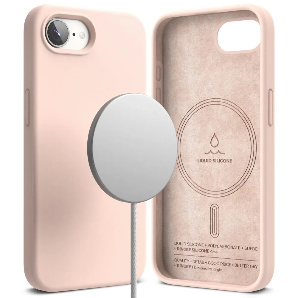 Apple iPhone 16e ümbris roosa RINGKE SILICONE MAGNETIC MAGSAFE