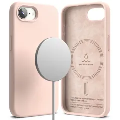 Apple iPhone 16e case Pink RINGKE SILICONE MAGNETIC MAGSAFE