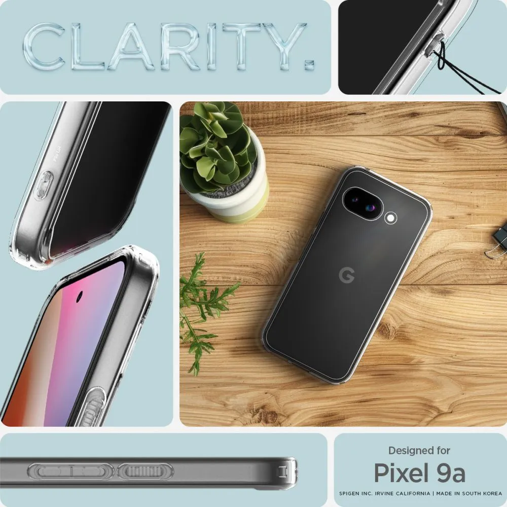 Google Pixel 9A dėklas skaidrus SPIGEN ULTRA HYBRID