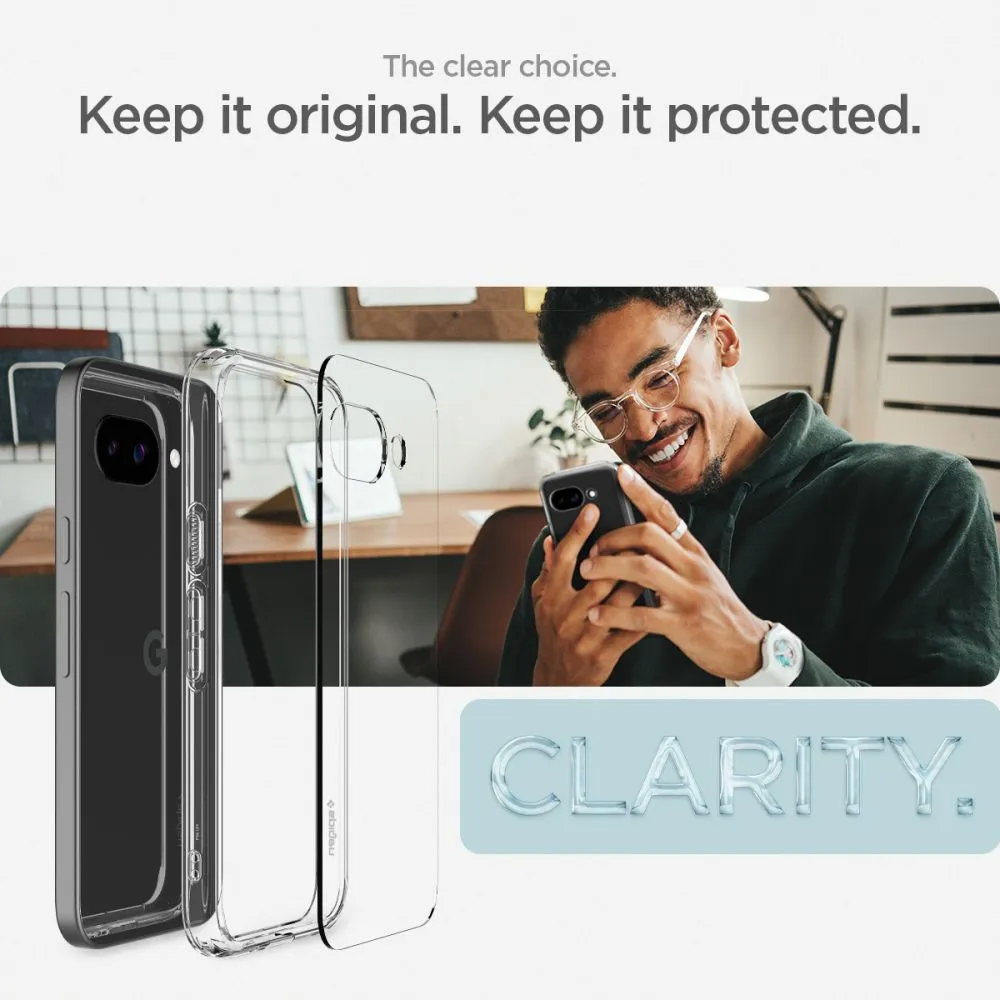Google Pixel 9A dėklas skaidrus SPIGEN ULTRA HYBRID