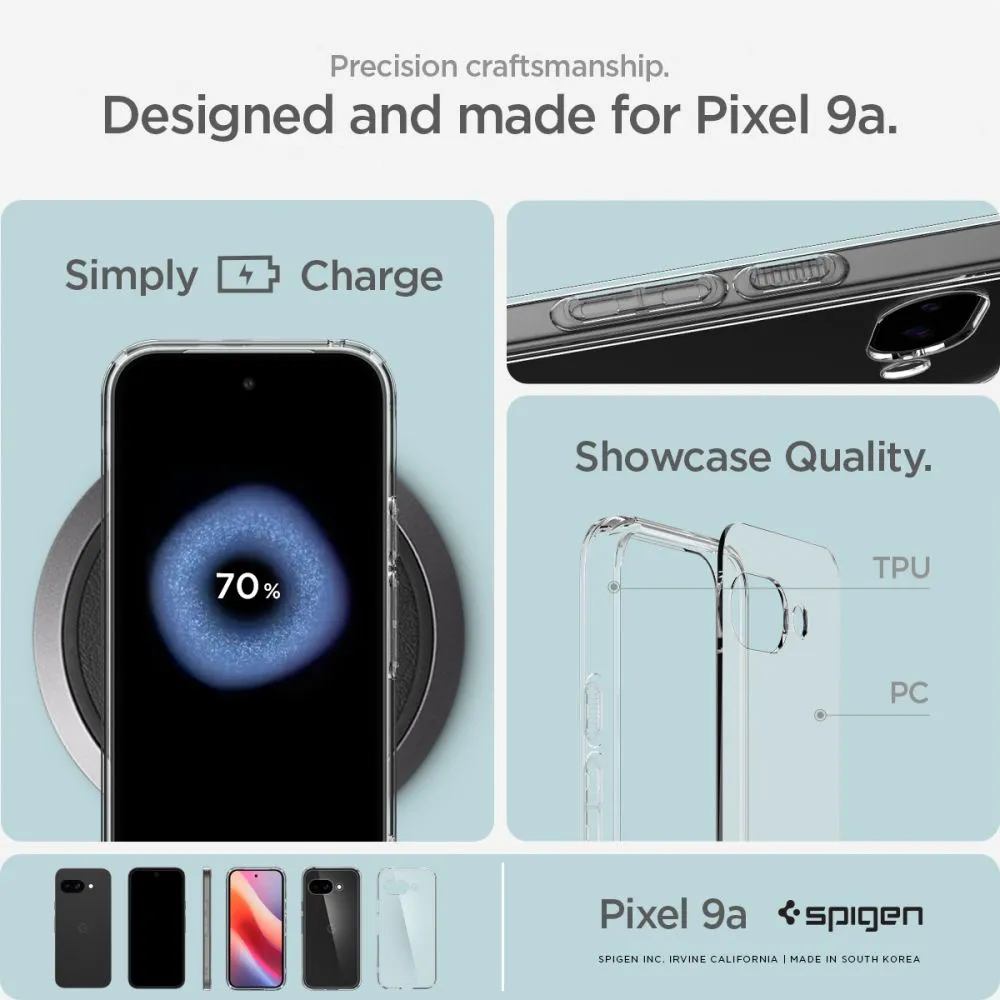 Google Pixel 9A dėklas skaidrus SPIGEN ULTRA HYBRID