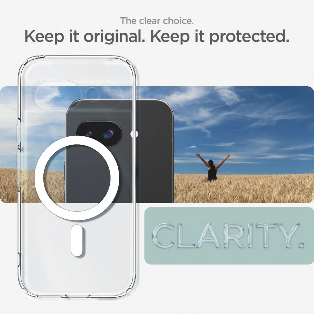 Google Pixel 9A dėklas skaidrus SPIGEN ULTRA HYBRID MAG MAGSAFE