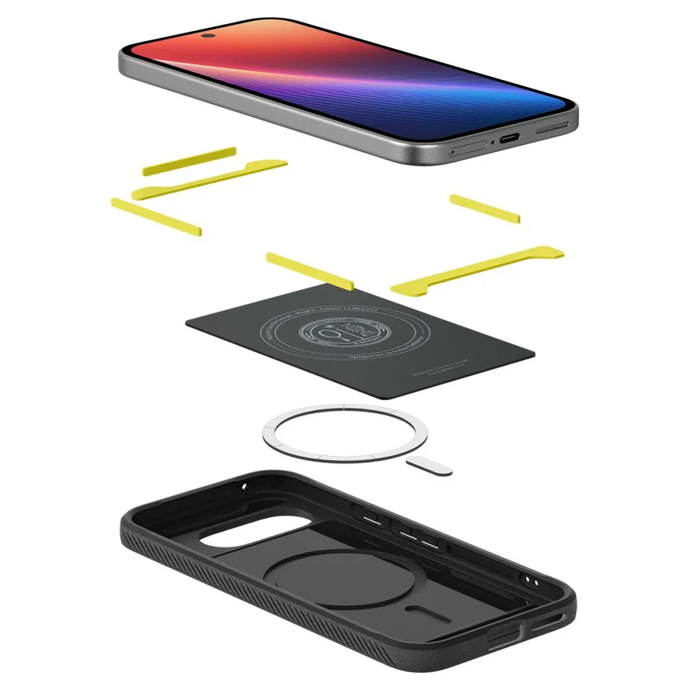 Google Pixel 9A dėklas Juoda SPIGEN RUGGED ARMOR MAG MAGSAFE