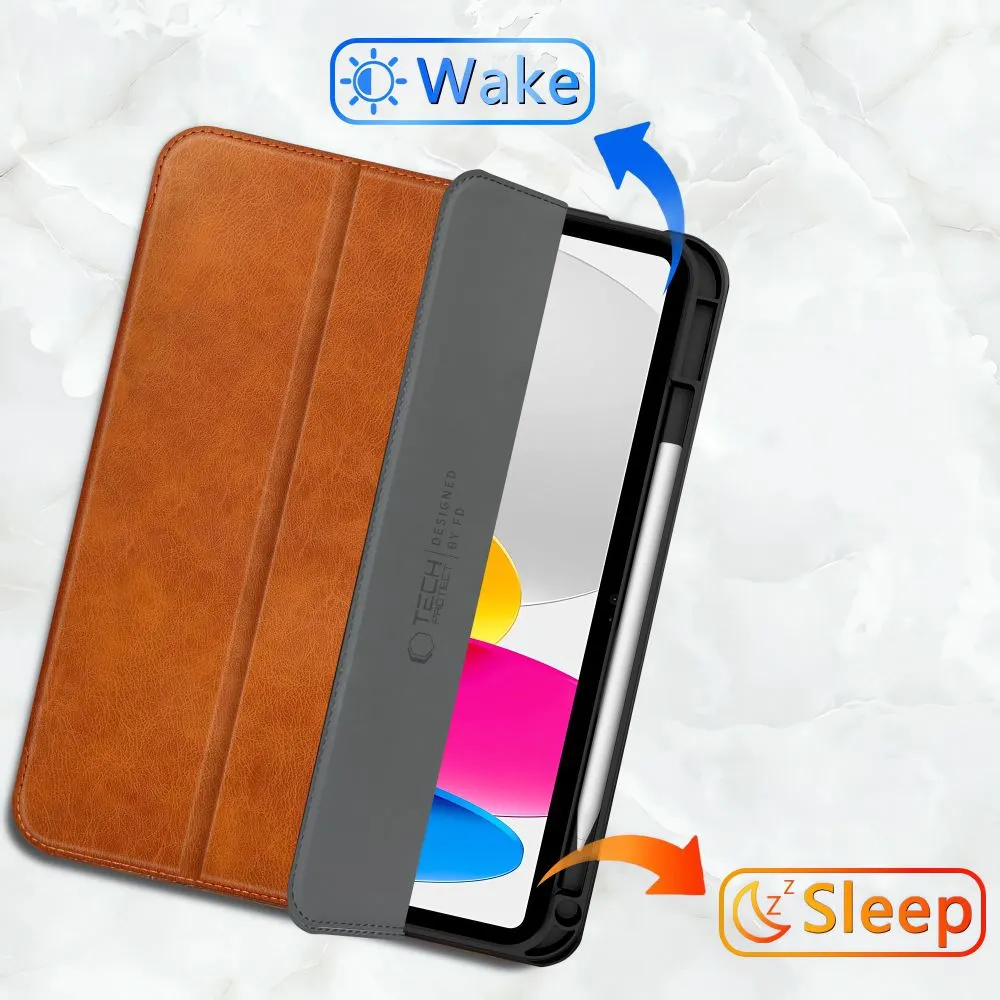 Apple iPad 11 (2025) чехол для планшетa коричневый TECH-PROTECT FLEECE