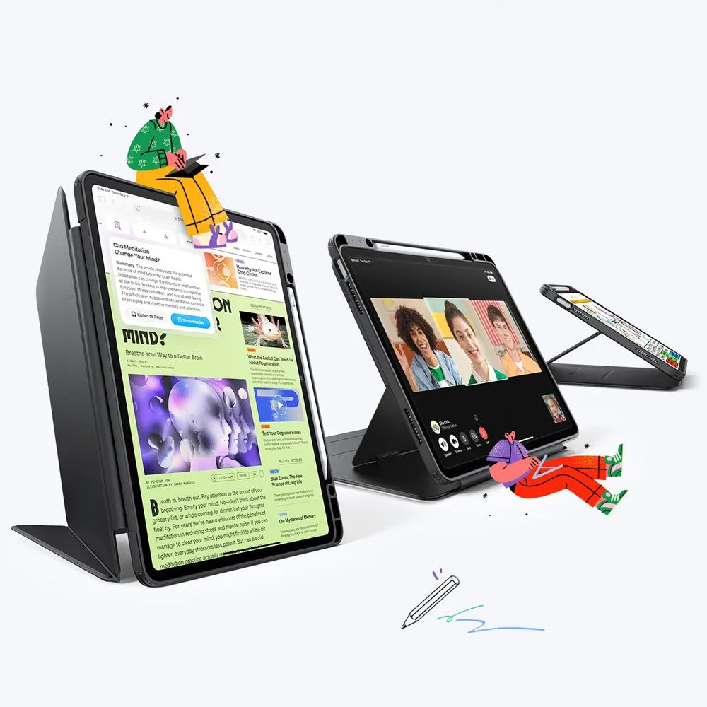 Apple iPad Air 13 (2025) Planšetės dėklas Juoda ESR FLIP HYBRID