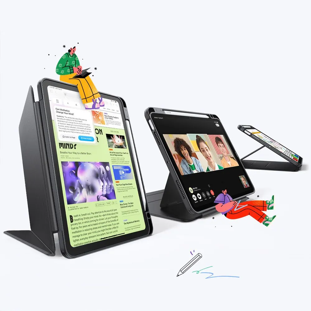 Apple iPad Air 11 7th Gen (2025) maciņš melns ESR FLIP HYBRID