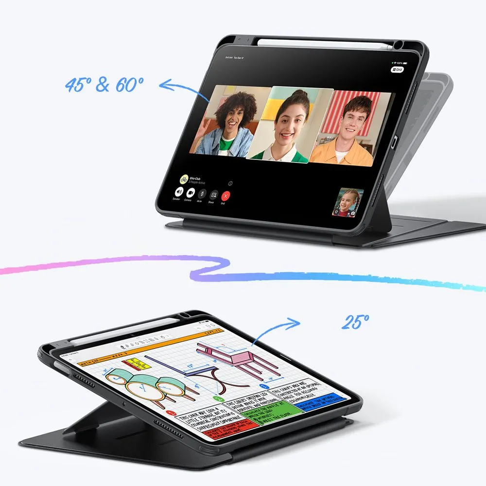 Apple iPad Air 11 7th Gen (2025) maciņš melns ESR FLIP HYBRID
