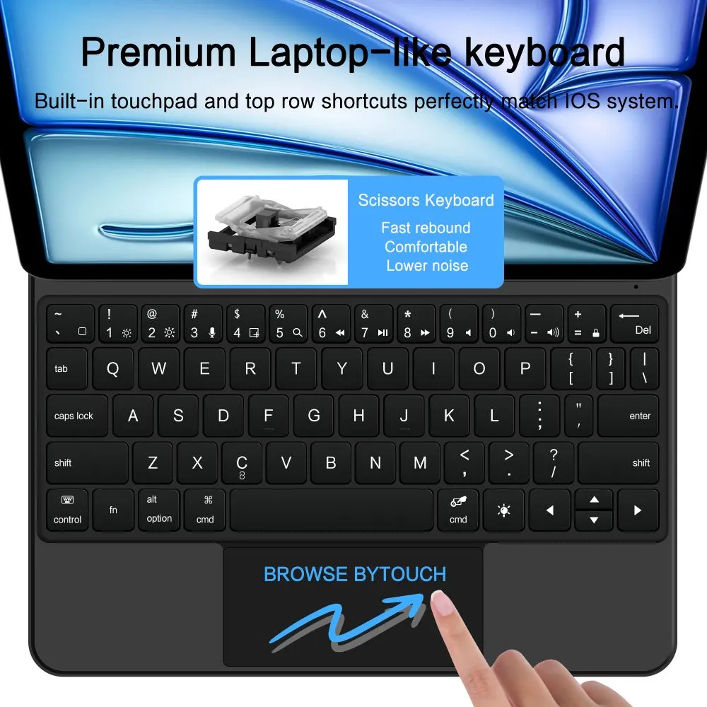 Apple iPad Air 11 7th Gen (2025) Planšetės dėklas Juoda TECH-PROTECT SMARTCASE MAGNETIC + KEYBOARD