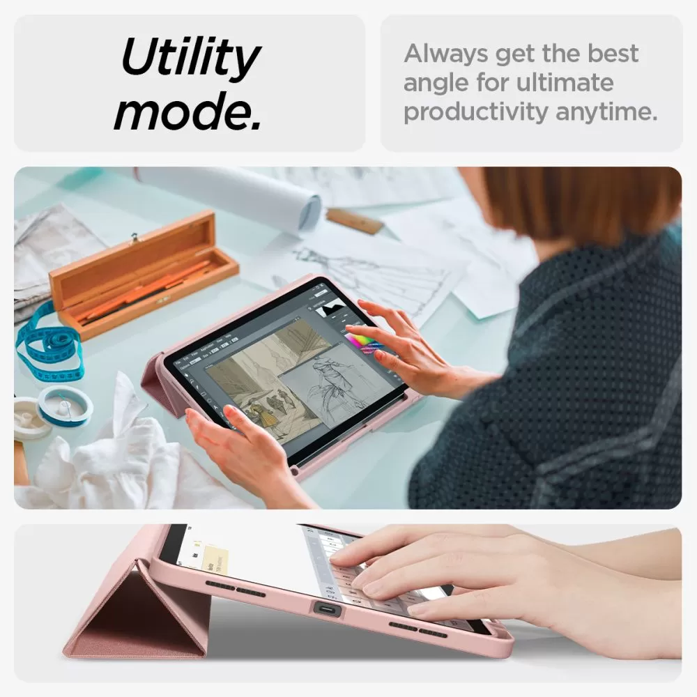 Apple iPad Air 11 7th Gen (2025) maciņš rozā zelta SPIGEN URBAN FIT