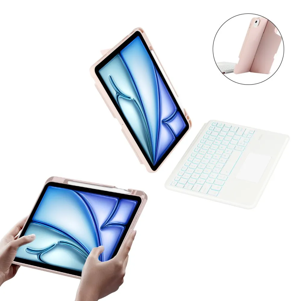 Apple iPad Air 11 7th Gen (2025) Planšetės dėklas rožinis TECH-PROTECT SCMAG PEN + KEYBOARD