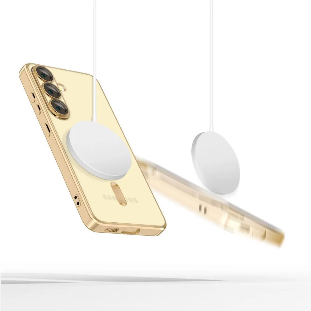 Samsung Galaxy S25 Edge case golden TECH-PROTECT MAGFLEX MAGSAFE