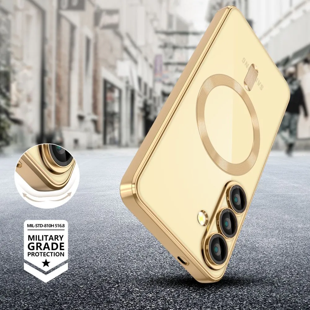 Samsung Galaxy S25 Edge case golden TECH-PROTECT MAGFLEX MAGSAFE