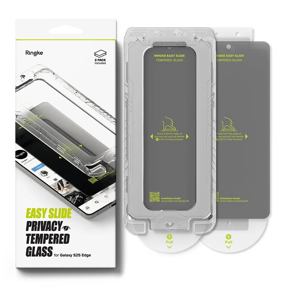 Samsung Galaxy S25 Edge panssarilasi RINGKE EASY SLIDE 2-PACK PRIVACY
