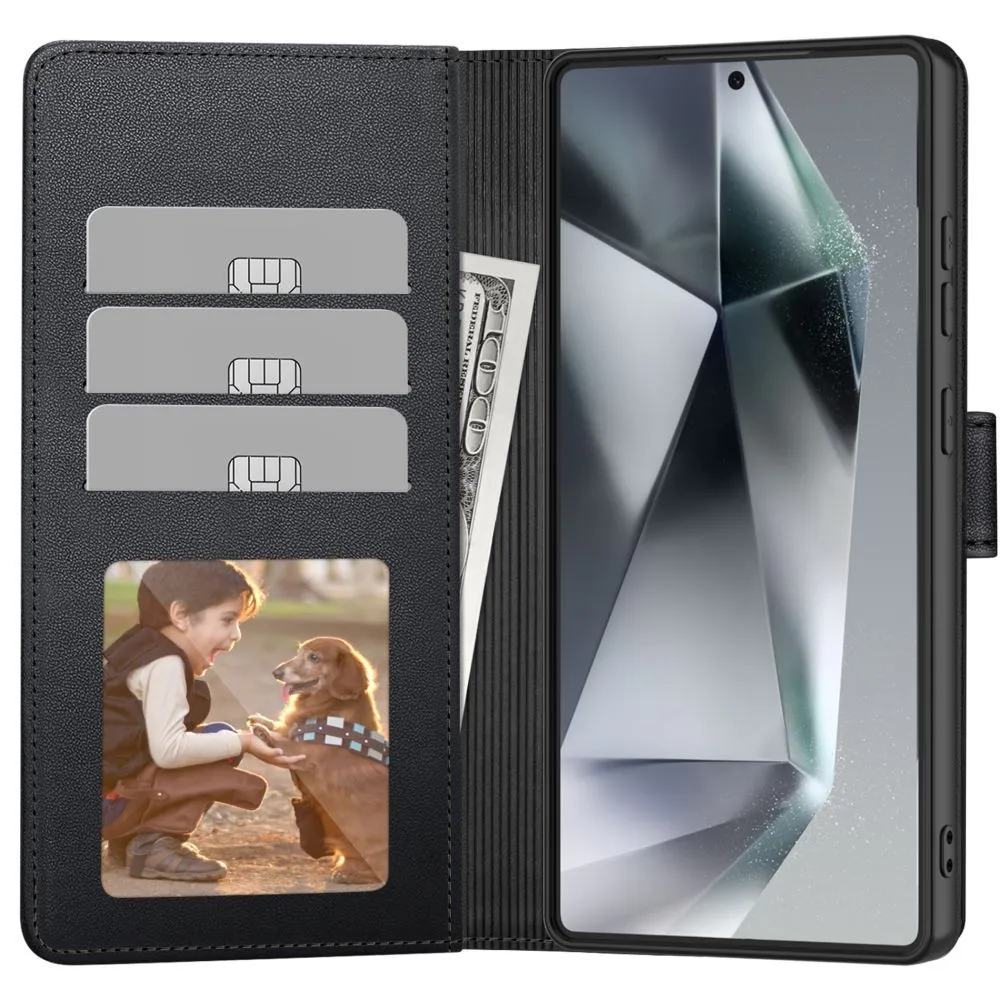 Samsung Galaxy S25 Edge case black TECH-PROTECT WALLET