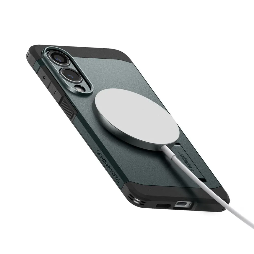 Samsung Galaxy S25 Edge case green SPIGEN TOUGH ARMOR MAGSAFE