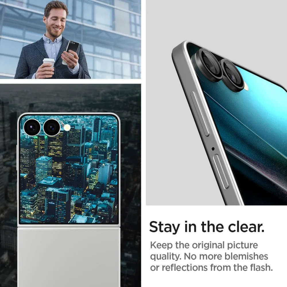 Samsung Galaxy Z Flip 7 защитное стекло  SPIGEN OPTIK PRO HD GLAS.TR ”EZ FIT” CAMERA PROTECTOR 2-PACK