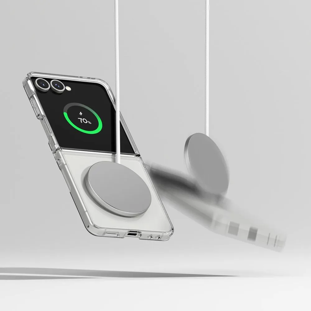 Samsung Galaxy Z Flip 7 suojakuori läpinäkyvä RINGKE FUSION MAGNETIC MAGSAFE