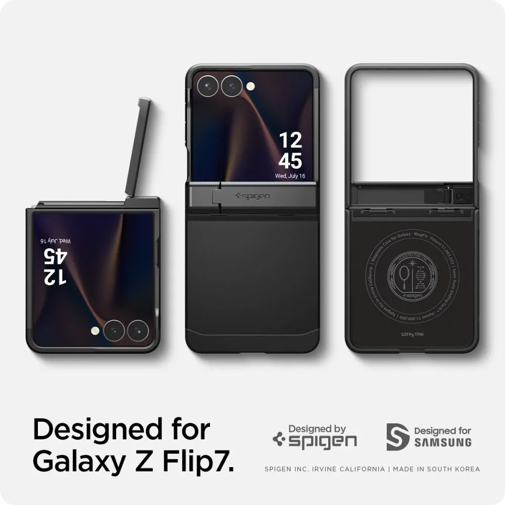 Samsung Galaxy Z Flip 7 чехол черный SPIGEN TOUGH ARMOR PRO MAG MAGSAFE
