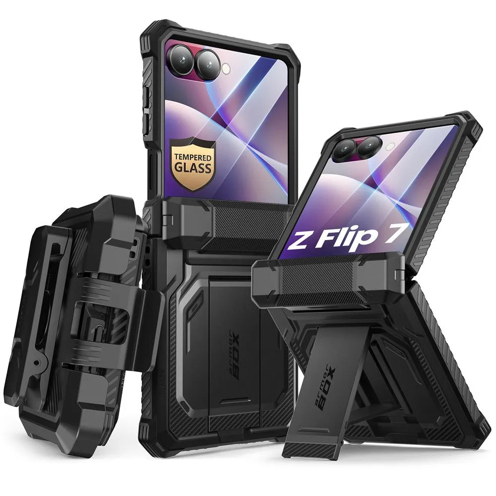 Samsung Galaxy Z Flip 7 ümbris must SUPCASE IBLSN ARMORBOX