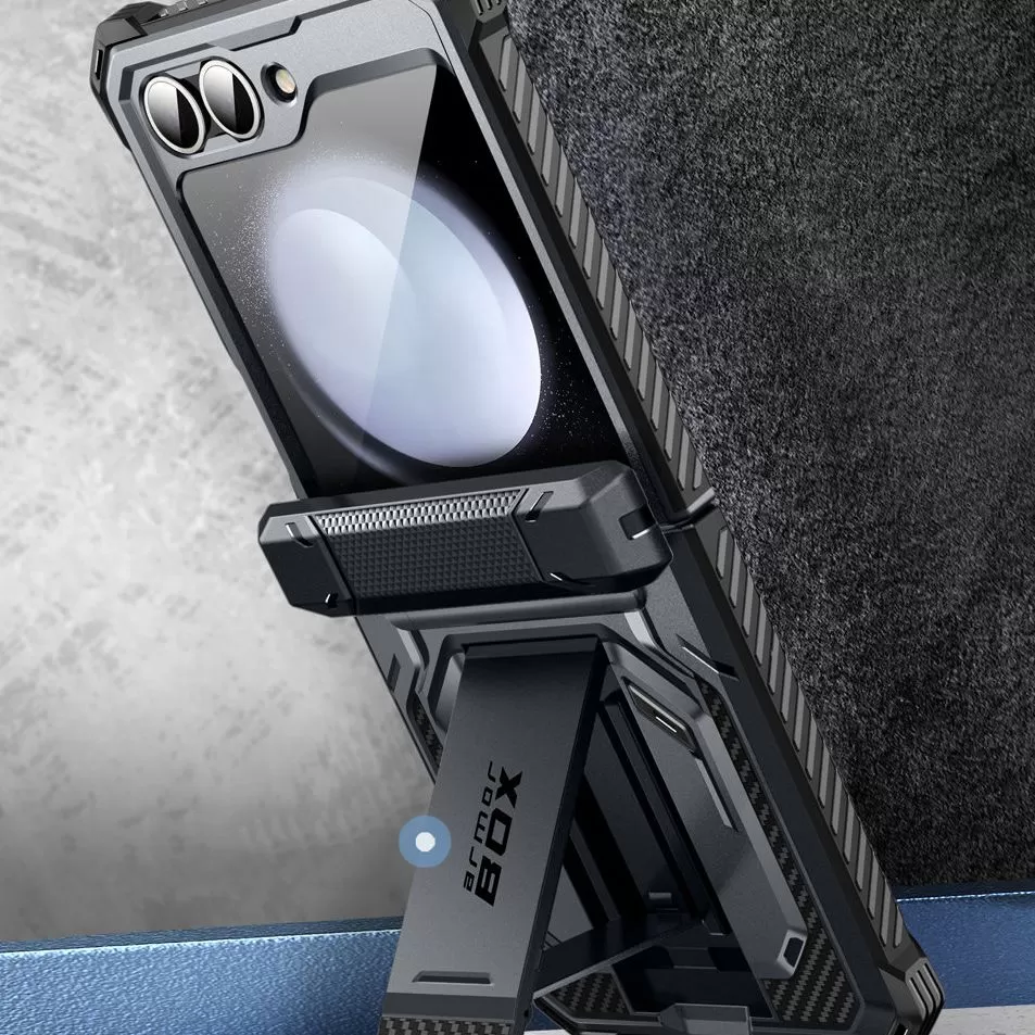 Samsung Galaxy Z Flip 7 FE ümbris must SUPCASE IBLSN ARMORBOX
