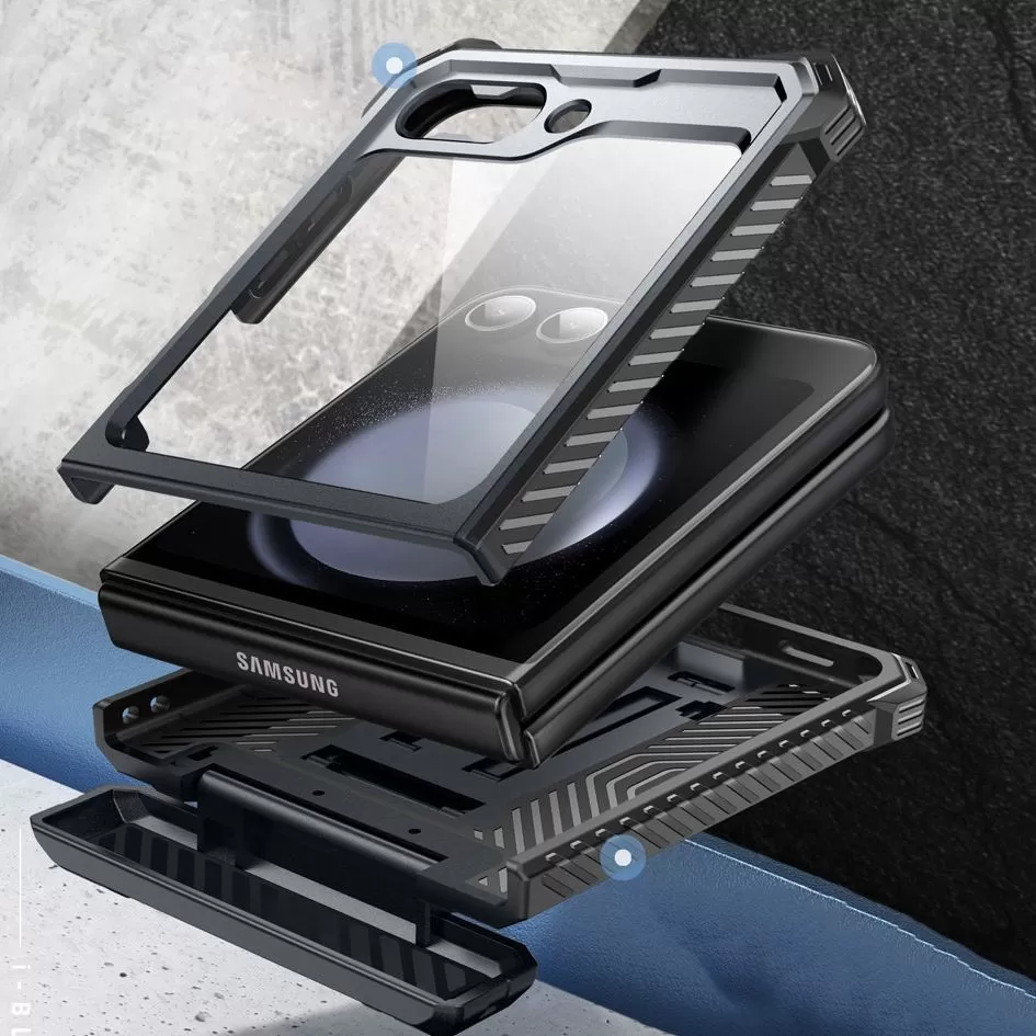 Samsung Galaxy Z Flip 7 FE ümbris must SUPCASE IBLSN ARMORBOX