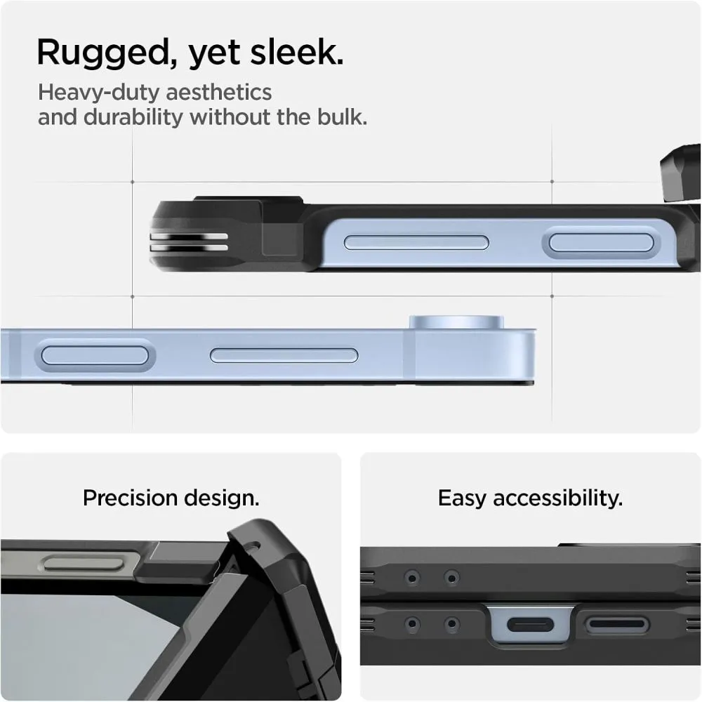 Samsung Galaxy Z Flip 7 FE vāciņš melns SPIGEN TOUGH ARMOR PRO MAG MAGSAFE
