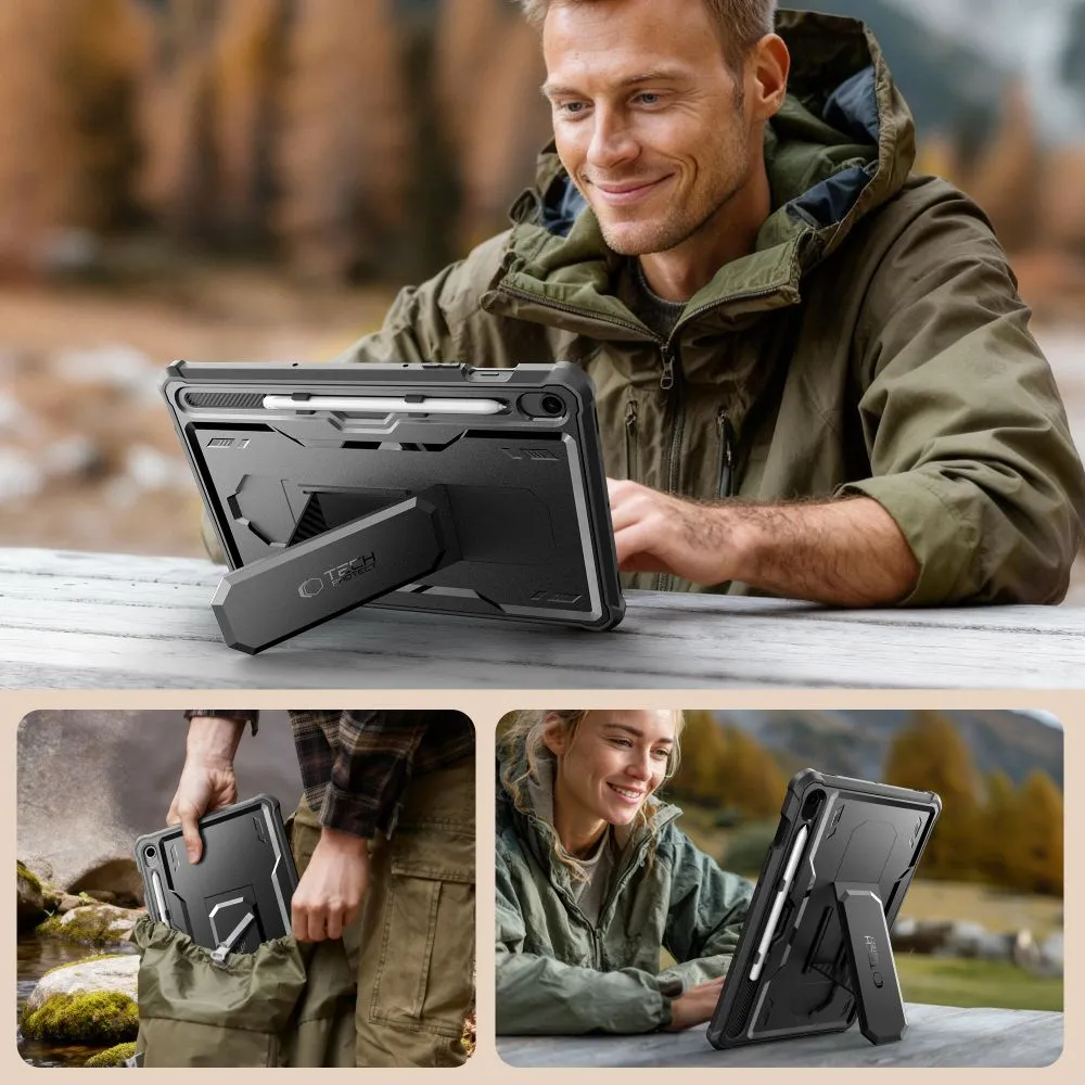 Samsung Galaxy Tab S10 FE 10.9 tahvelarvuti ümbris must TECH-PROTECT KEVLAR PRO