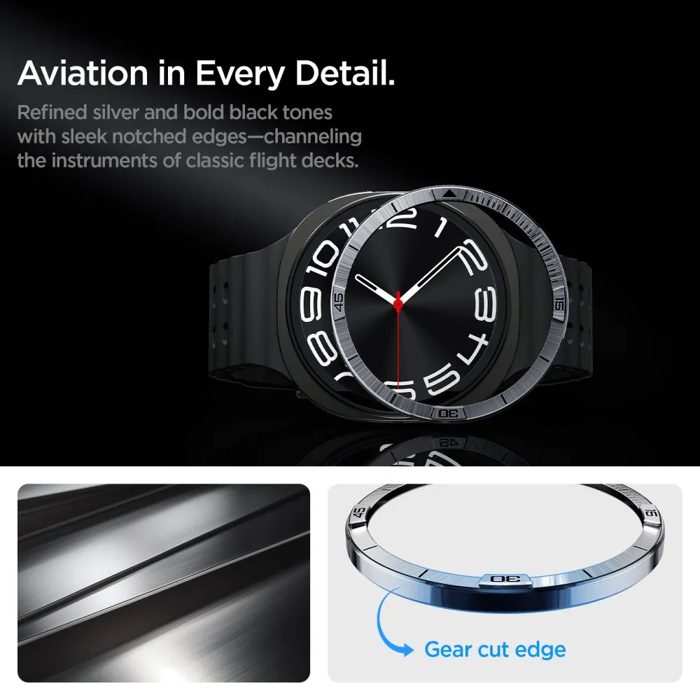 Samsung Galaxy Watch 8 rihm hõbe SPIGEN BEZEL TUNE PILOT (44 MM)