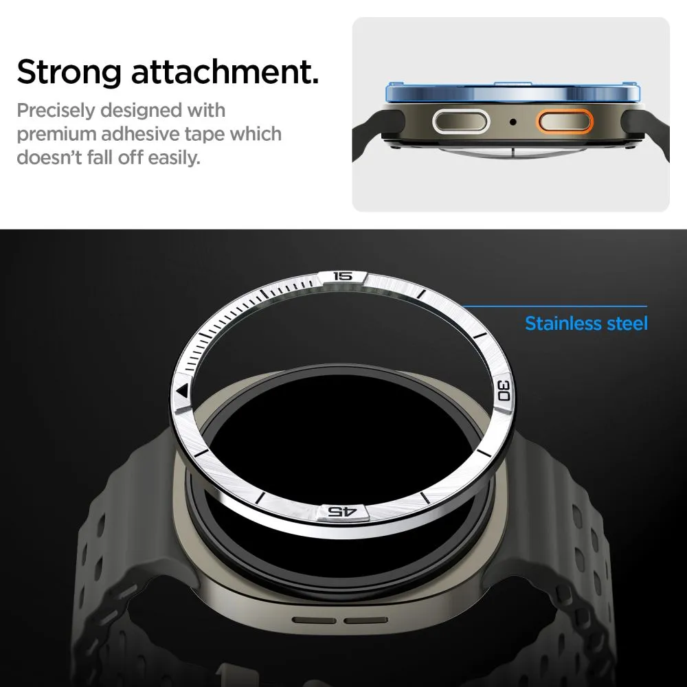 Samsung Galaxy Watch 8 rihm hõbe SPIGEN BEZEL TUNE PILOT (44 MM)