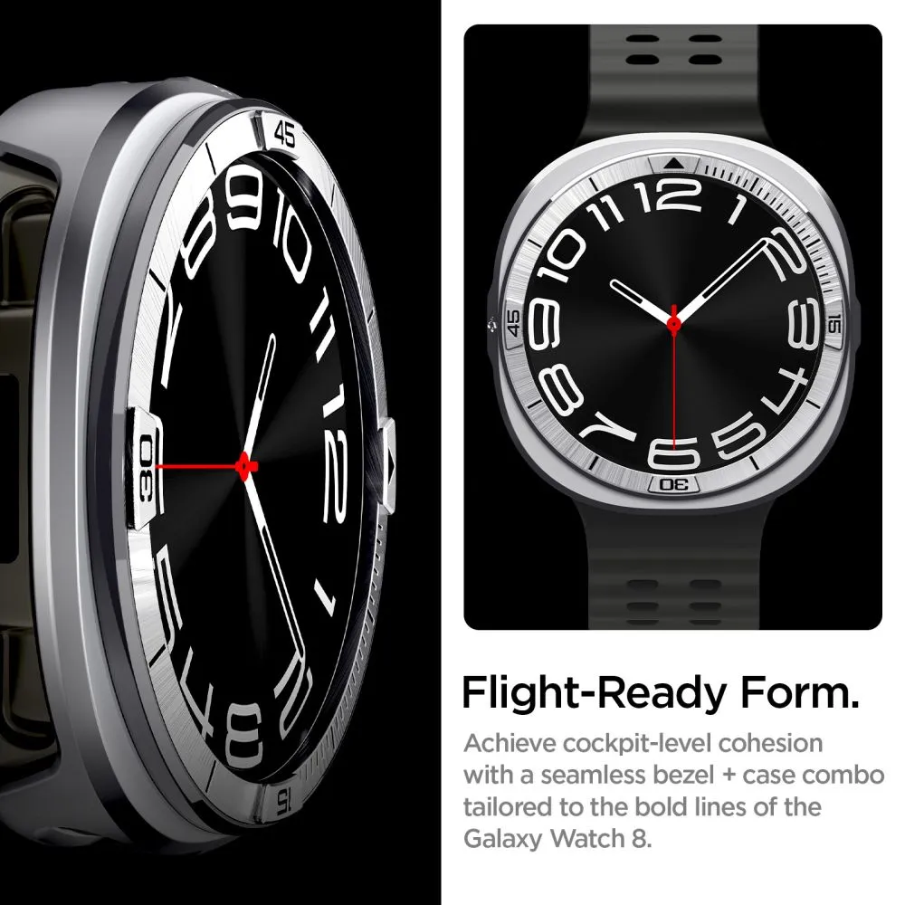 Samsung Galaxy Watch 8 ремень серебристый SPIGEN BEZEL TUNE PRO PILOT (44 MM)