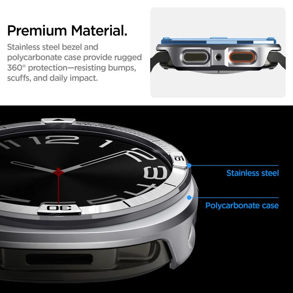 Samsung Galaxy Watch 8 ремень серебристый SPIGEN BEZEL TUNE PRO PILOT (44 MM)