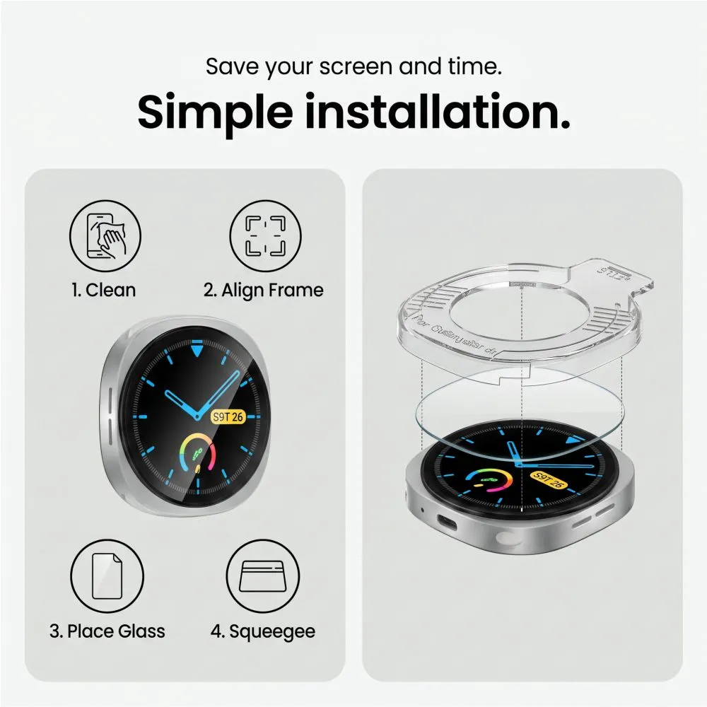 Samsung Galaxy Watch 8 Tempered glass  TECH-PROTECT EASY SET+ 2-PACK (44 MM)