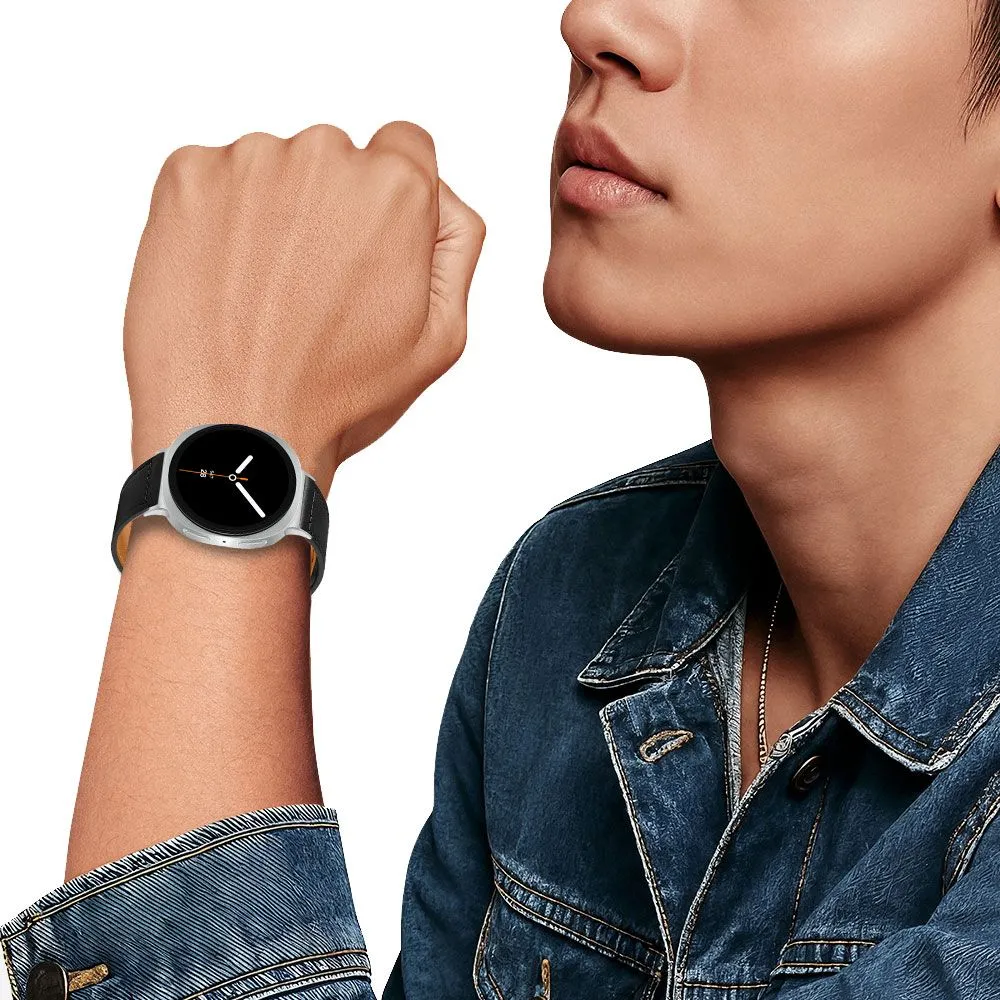 Samsung Galaxy Watch 8 Classic suojakuori, suojakotelo musta TECH-PROTECT LEATHERFIT (40/44/46 MM)