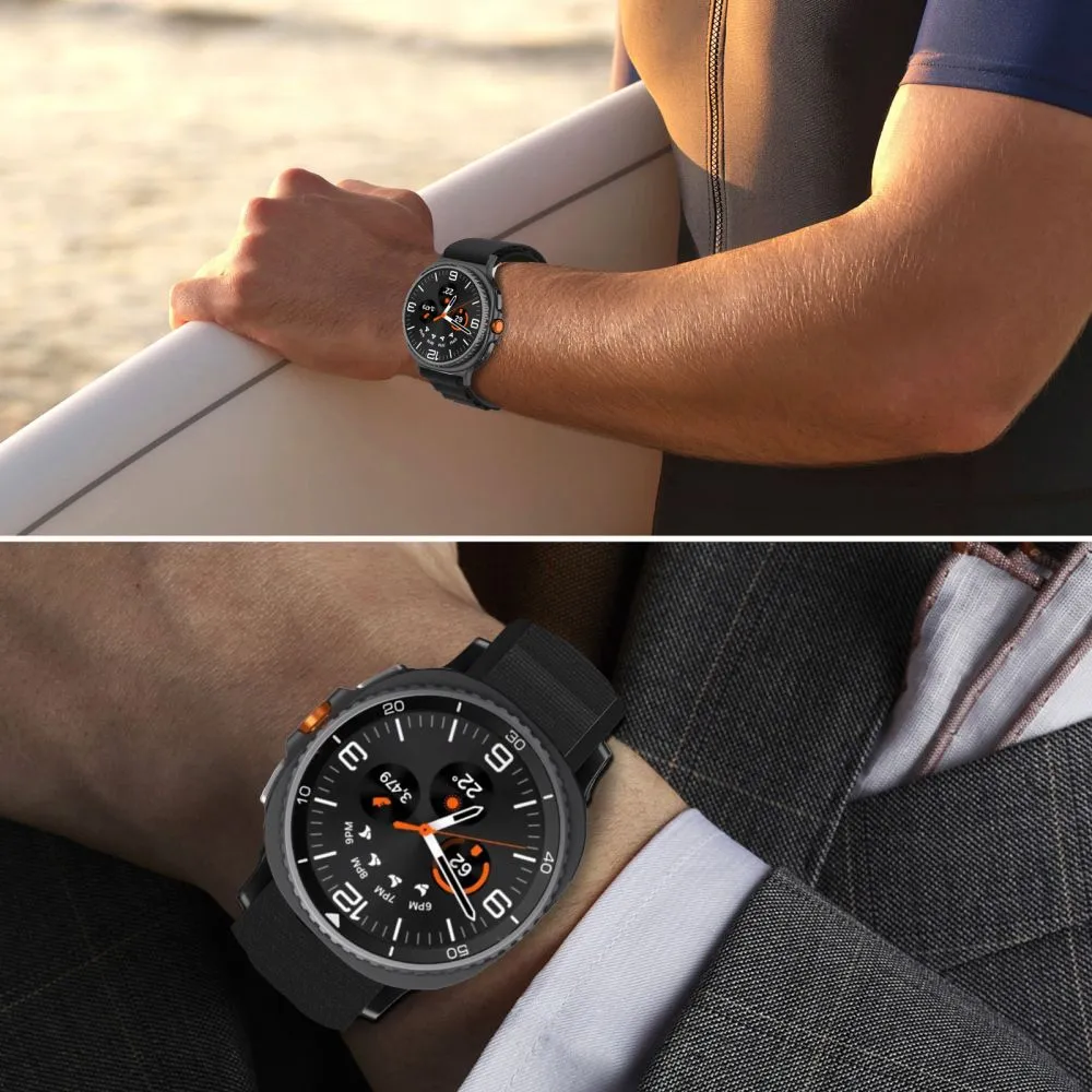 Samsung Galaxy Watch 8 Classic skal, fodral svart TECH-PROTECT NYLON PRO (40/44/46 MM)